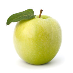 Sweet green apple with  leaf