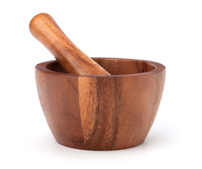 Handmade wooden mortar