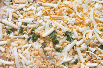 uncooked cheese topping