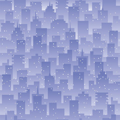 Seamless background evening city landscape.