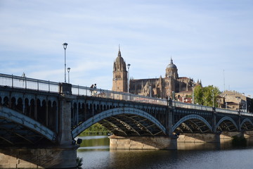 Obraz premium Catedral y Puente de Hierro de Salamanca