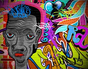 Fond d& 39 art urbain de mur de graffiti. Conception de hip-hop grunge