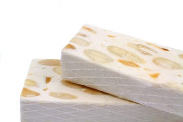 French nougat on  white background