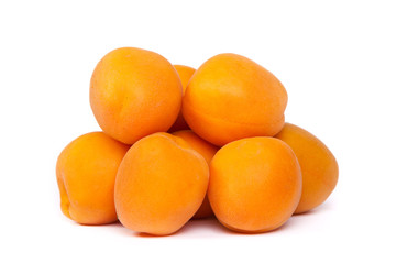 Apricots on a white background
