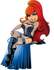 Obraz premium Sexy Goth Redhead Witch