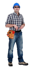 Tradesman wearing sunglasses