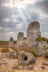 Stone Forest near Varna, Bulgaria. Pobity kamni