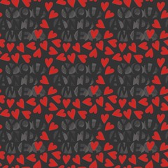 ty i ja czerwone serca na ciemnym tle © demonique