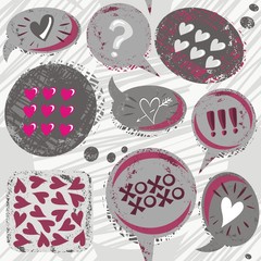 rozmowa o miłości serca na szarym tle © demonique