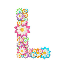 Flower Alphabet isolated on white background