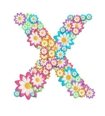 Flower Alphabet isolated on white background