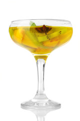 punch in glass, isolated on white