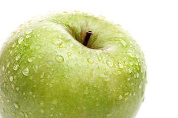 Ripe green apple isolated on white