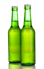 two bottles of beer isolated on white