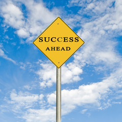 Road sign to future and success