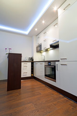 Modern white kitchen interior