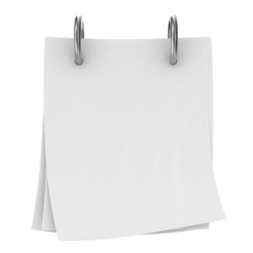 calendar with blank page, over white background