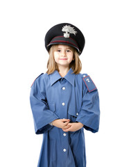 child with italian carabiniere uniform