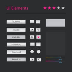 Vector modern user interface elements set