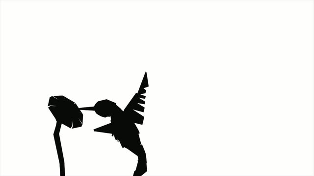 Silhouette hummingbird animation.