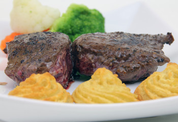 Steaks rosa gebraten