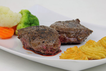 Steaks rosa gebraten