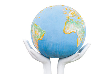 Globe ,earth in human hand