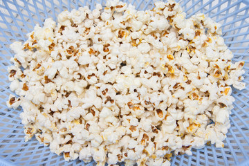 Salted popcorn grains