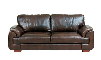 Brown classic luxury leather sofa