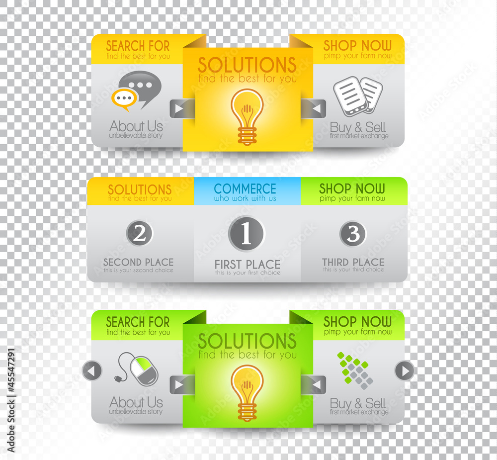 Poster collection of web elements - various templates