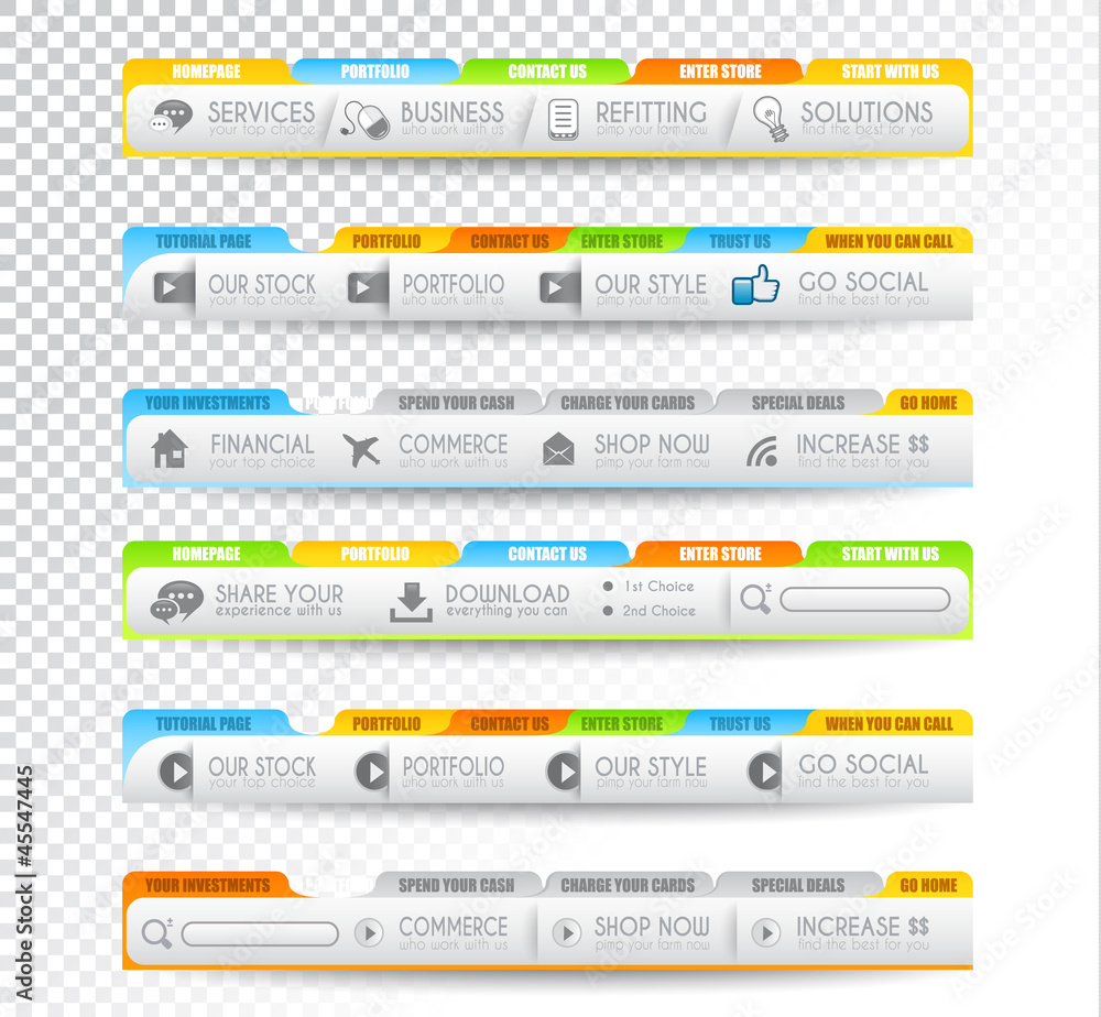 Poster collection of web elements - various templates