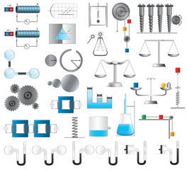 Physics and Chemistry vector illustrations