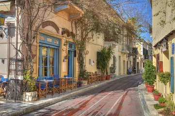 Gardinen Traditionelle Häuser im Bereich Plaka, Athen, Griechenland? © anastasios71