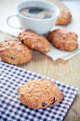 homemade biscuits on a napkin