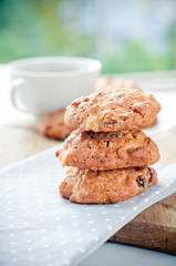homemade biscuits on a napkin