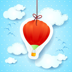 Obraz premium Hot air balloon, fantasy illustration