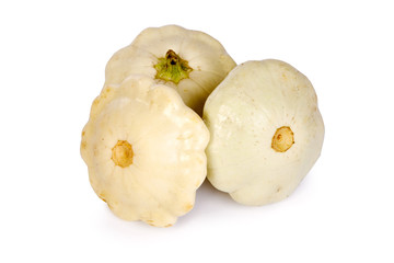White Pattypan Squash isolated on white