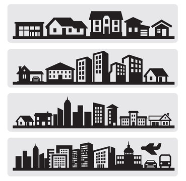 cities silhouette icon