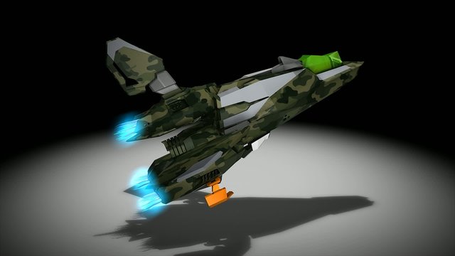 Futuristic space super fighter, camouflaged, alpha matte