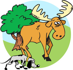 moose and dog