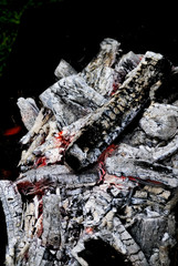 Obraz premium overheated coal in campfires