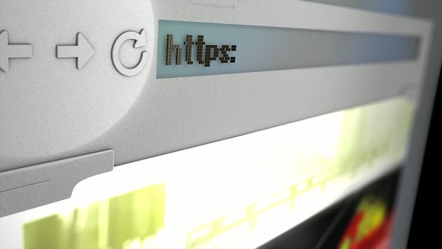 Hypertext Transfer Protocol Secure (HTTPS) concept 3d animation.
