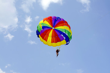 Отдых в Турции &ndash; полет на парашюте на тросе за моторной лодкой