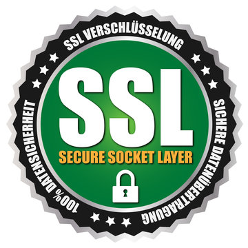 Button "SSL Security" Grün/Schwarz/Silber