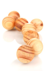 Wooden balls isolated on white