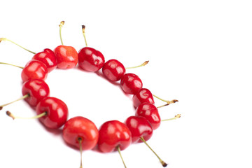 Obraz na płótnie Canvas circle of cherries