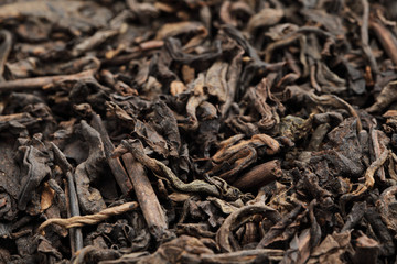 Black tea loose dried tea leaves