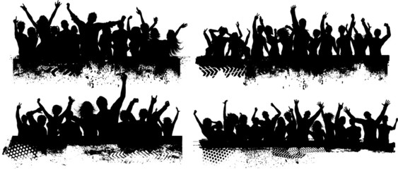 Grunge crowd scenes - obrazy, fototapety, plakaty