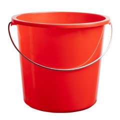 Red plastic bucket