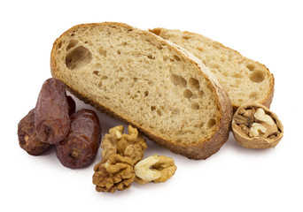 bread, dates and nuts